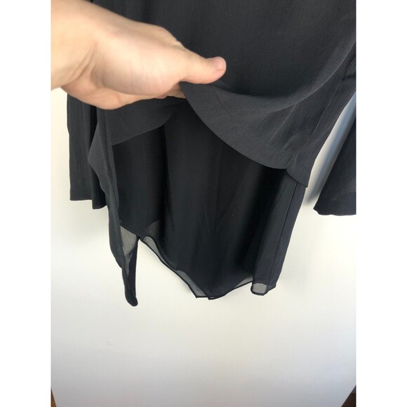 Soft Surroundings Women's M Tunic Top Black Scoop Neck Asymmetric Layered - Picture 3 of 9